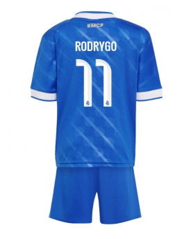 Billige Fotballdrakt Real Madrid Rodrygo Goes #11 Replika Tredjedraktsett Barn 2025-26 Kortermet (med bukser)